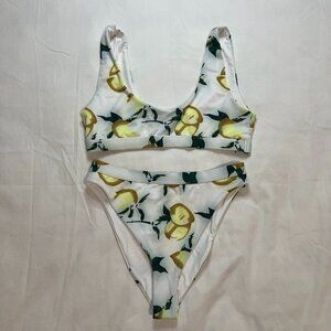 Dippin' Daisy's Lemon Print Bikini - White and Yellow